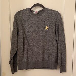 Golden Goose Gray Crewneck Sweatshirt with Gold Star